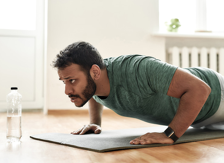 gym-goer planking