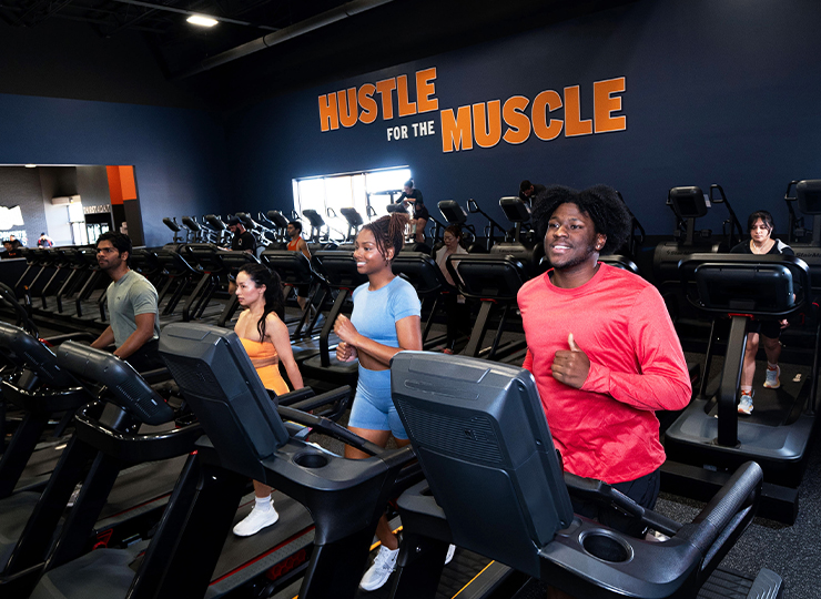 gym-goer running on treadmill