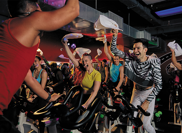 gym-goer at cycle class