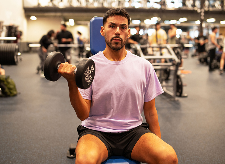 gym-goer working out arms