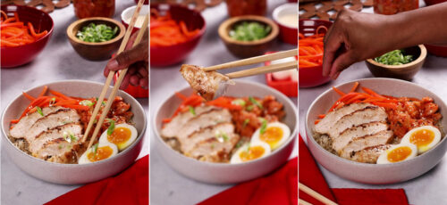 Kimchi and Grilled Chicken Rice Bowl: Recipe