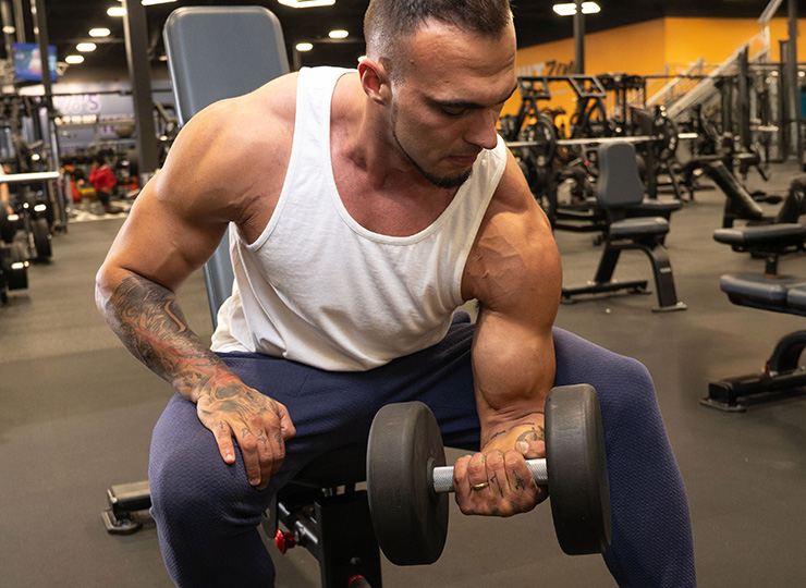 gym-goer working out arms