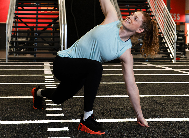 gym-goer stretching