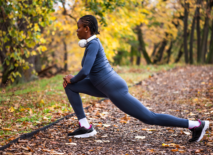 gym-goer stretching