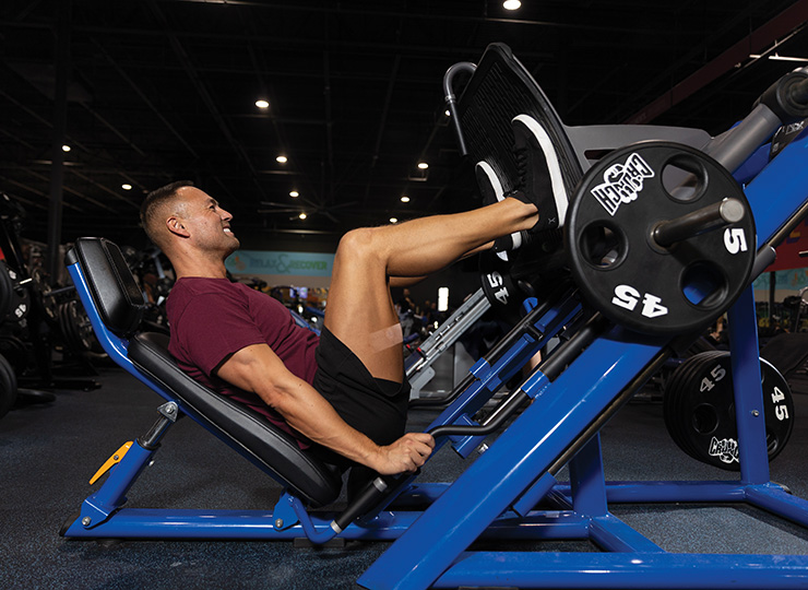 gym-goer working out legs