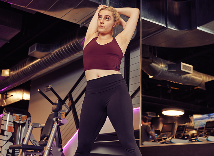 gym-goer stretching