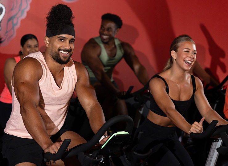 gym-goer going to cycle class