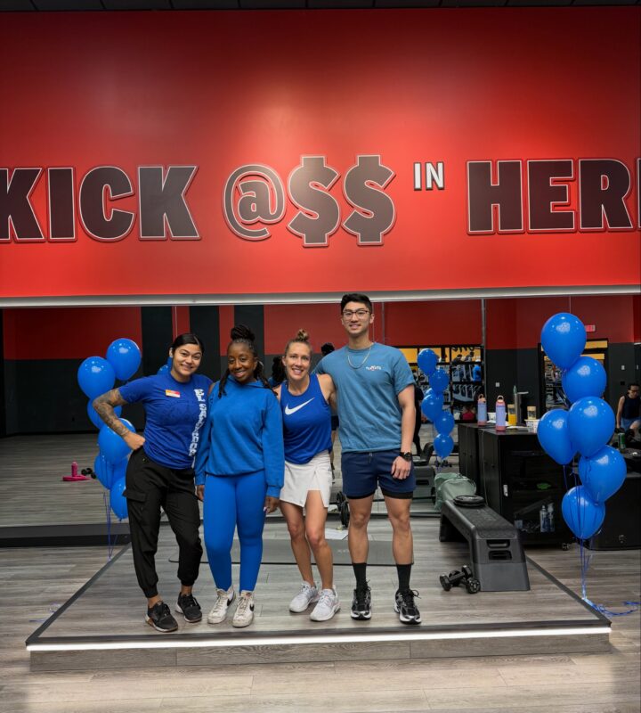 gym-goers posing at Augie's Quest event