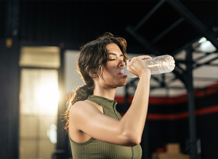 person drinking water