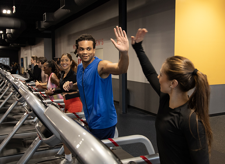 gym-goer high-fiving