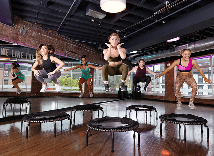 gym-goer at bounce class