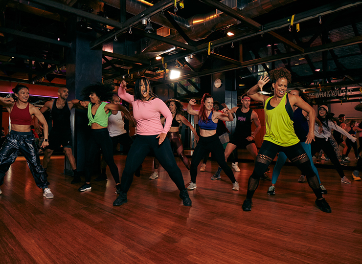 people in a zumba class