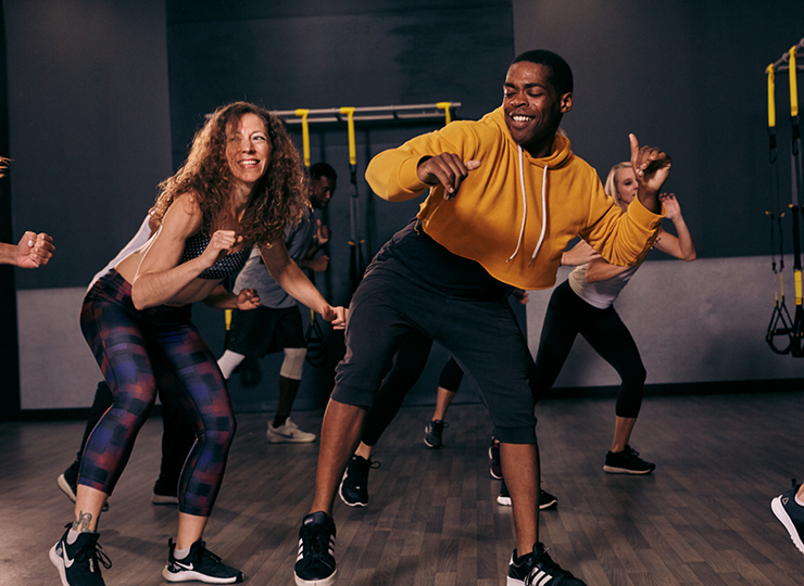 people in a zumba class