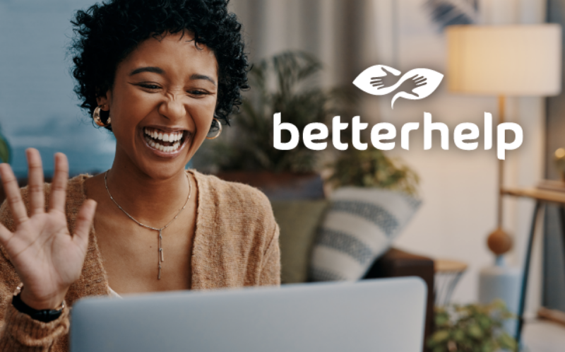 Person using Betterhelp on computer