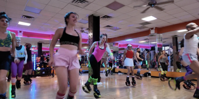 Gym-goers attend 90's pop-up