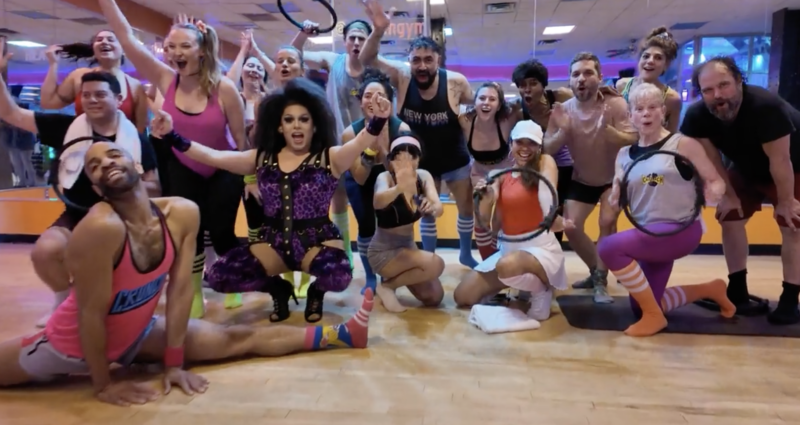 Gym-goers at 90's pop-up event